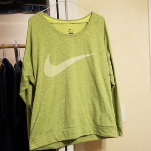 Nike ladies green slub crew sweatshirt